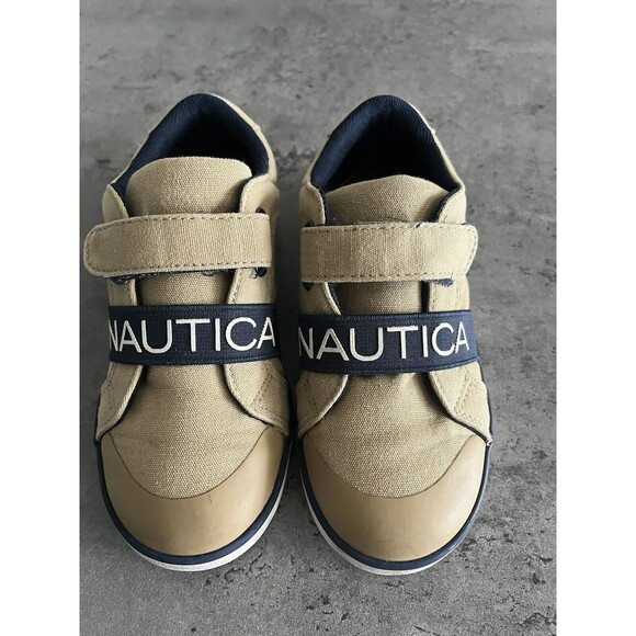 Nautica Boys Shoes Size 11 Tan and Blue - Picture 1 of 7